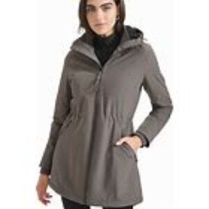 Calvin Klein Twig Petite Hooded Faux-Fur-Lined Anorak Raincoat